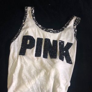 Black and white PINK tank top